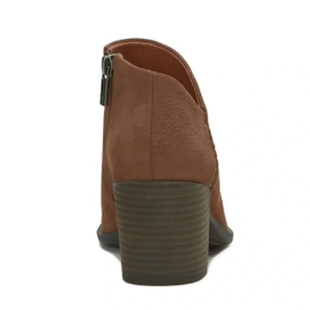 Lucky Brand Bellita Leather Ankle Boot In Brown Size 7.5 NWOB